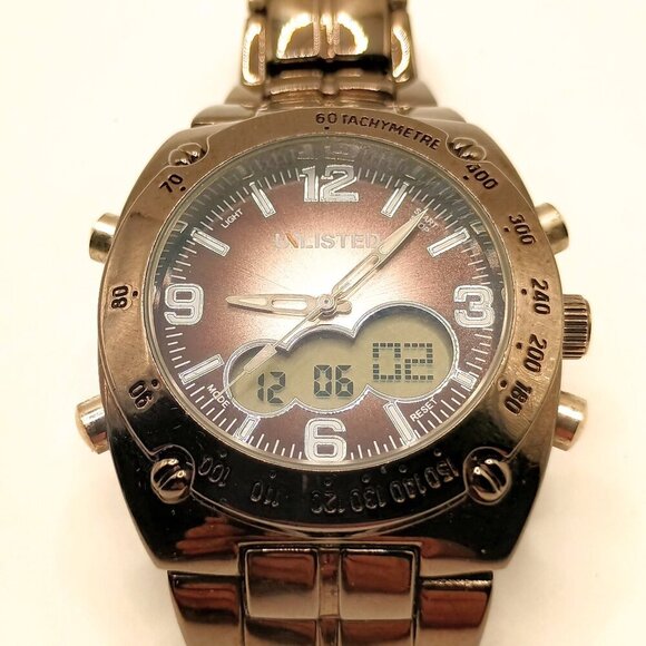Unlisted Men's Quartz Wristwatch Analog Dials with Digital Month/Day/Second - Picture 1 of 5